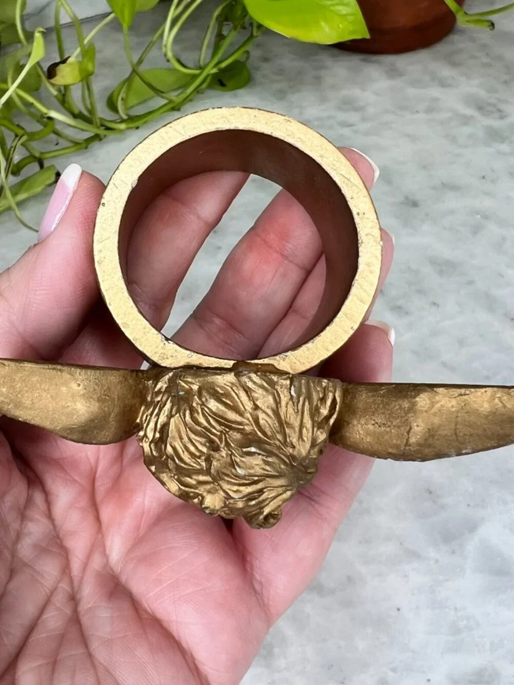 Vintage Cherub Napkin Rings Set of 6 Gold Tone Angel Table Decor Romantic Dining